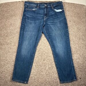 Lucky Brand 410 Athletic Straight Jeans Mens Dark Wash Size 38x27 (Tag 38x29)